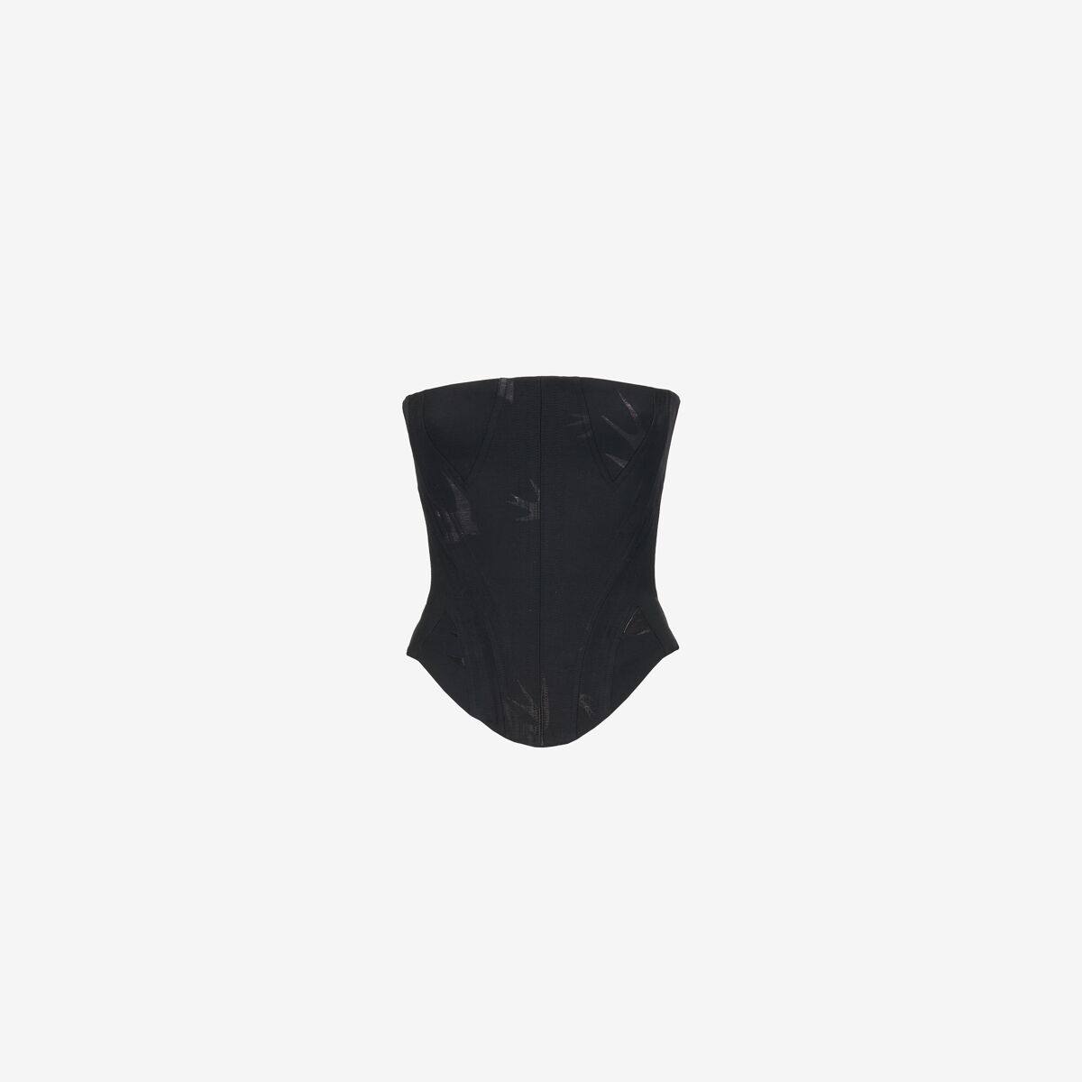 Alexander McQueen Women's Black Swallow Jacquard Corset - 10 (Viscose, Polyester, Metallic Polyester, Wool & Polyamide)